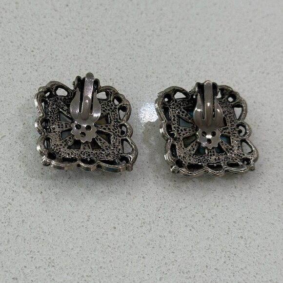 Artisan Glass Stone Clip On Earrings - Picture 8 of 8